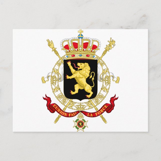 Postal Escudo belga de armas - Armoiries Bélgica (Anverso)