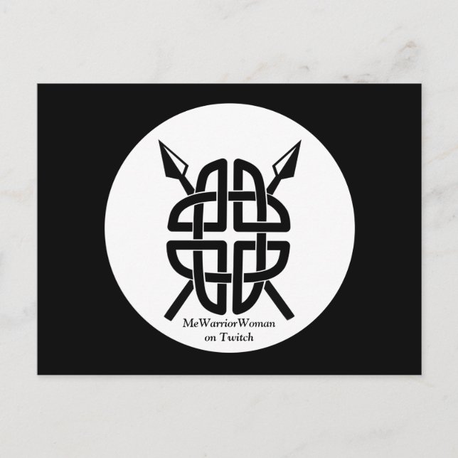 Postal Escudo celta, MeWarriorWoman en Twitch (Anverso)