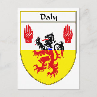 Postal Escudo Daly de armas/escudo familiar
