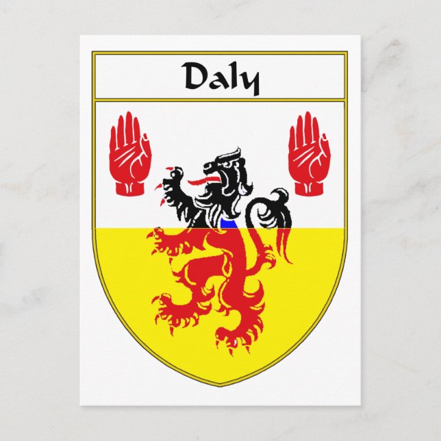 Postal Escudo Daly de armas/escudo familiar (Anverso)