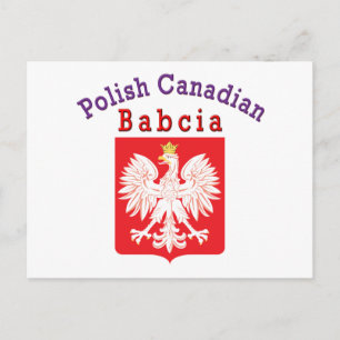 Postal Escudo de águila canadiense polaco Babcia