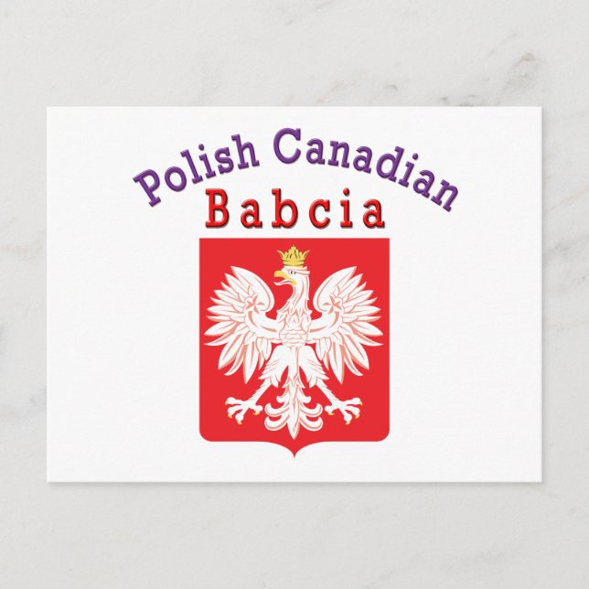 Postal Escudo de águila canadiense polaco Babcia (Anverso)