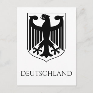 Postal Escudo de Armas Alemán Deutschland Blanco y Negro