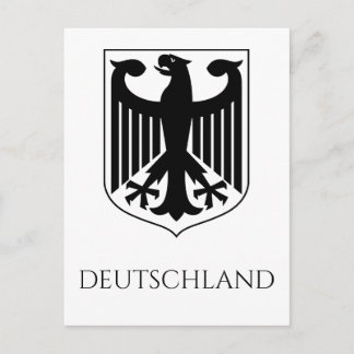 Postal Escudo de Armas Alemán Deutschland Blanco y Negro