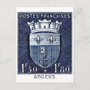 Postal Escudo de armas, Angers Francia