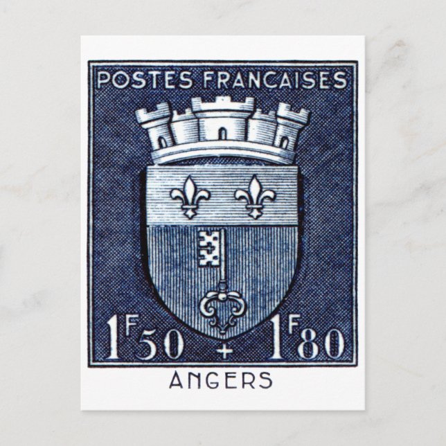 Postal Escudo de armas, Angers Francia (Anverso)