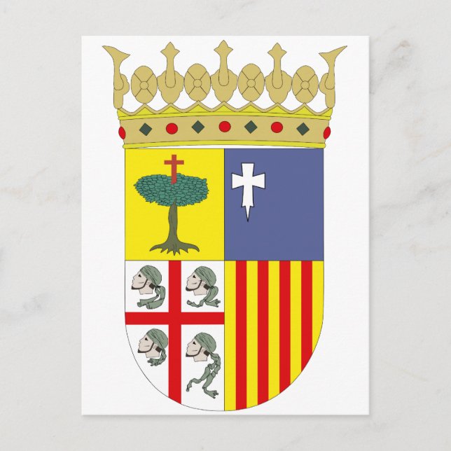 Postal Escudo de armas Aragón Símbolo Oficial de España H (Anverso)