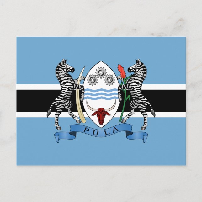Postal Escudo de armas/ bandera de Botswana (Anverso)