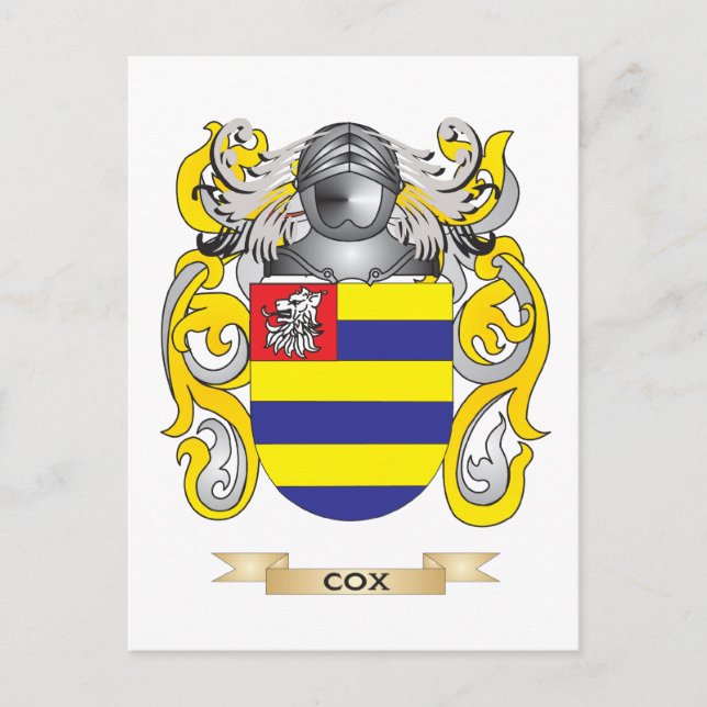 Postal Escudo de armas Cox (Anverso)
