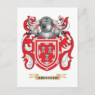 Postal Escudo de armas de Aberdeen (escudo familiar)