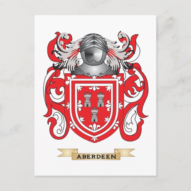 Postal Escudo de armas de Aberdeen (escudo familiar) (Anverso)