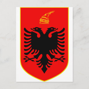 Postal Escudo de armas de Albania