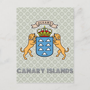 Postal Escudo de armas de alta calidad de las Islas Canar