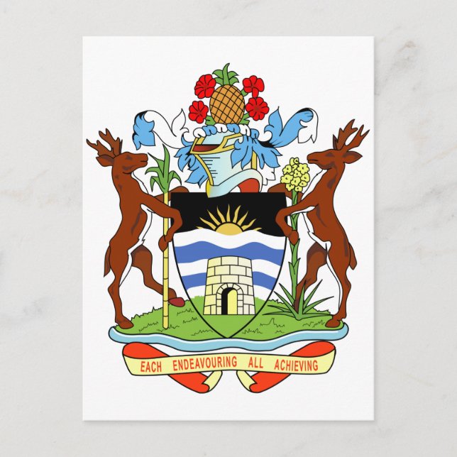 Postal Escudo de armas de Antigua y Barbuda (Anverso)