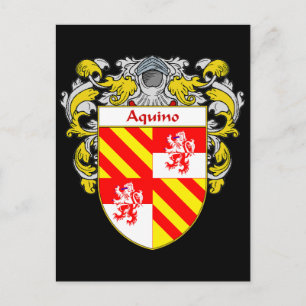 Postal Escudo de armas de Aquino (con Mantos)