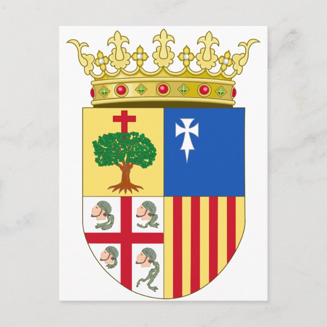 Postal Escudo de armas de Aragón (España) (Anverso)