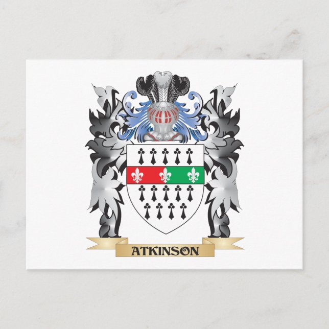 Postal Escudo de armas de Atkinson - Cresta familiar (Anverso)