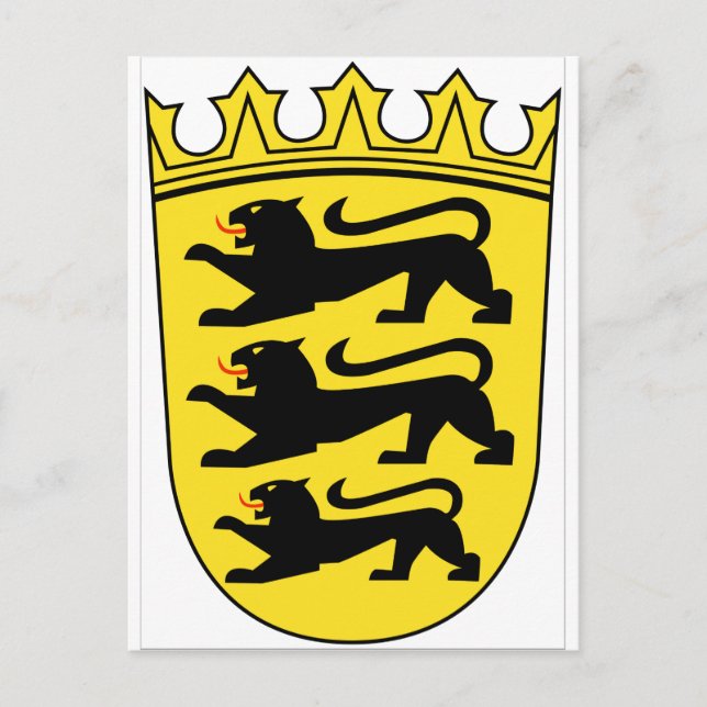 Postal Escudo de armas de Baden-Württemberg (Alemania) (Anverso)