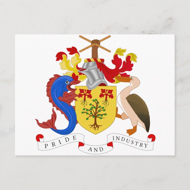 Postal Escudo de armas de Barbados (Anverso)