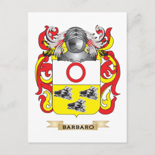 Postal Escudo de armas de Barbaro (escudo familiar)