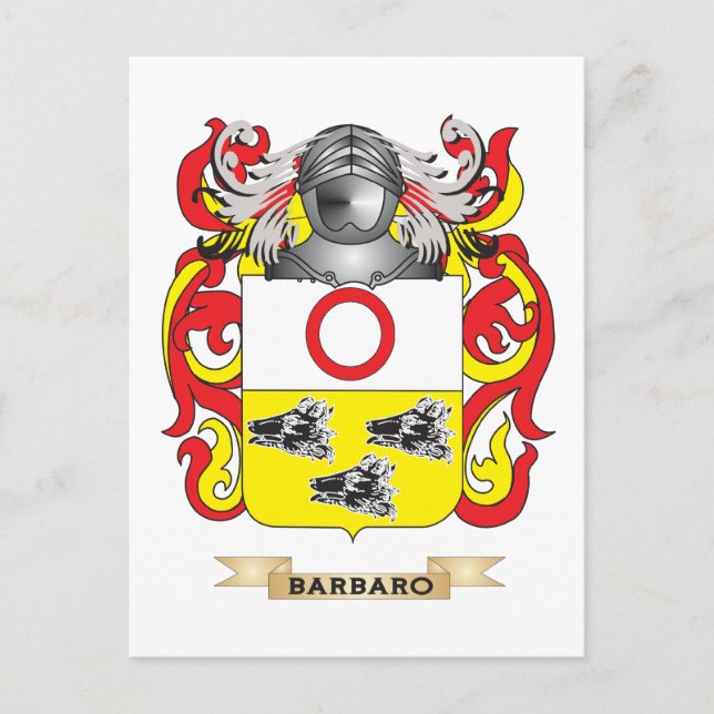 Postal Escudo de armas de Barbaro (escudo familiar) (Anverso)
