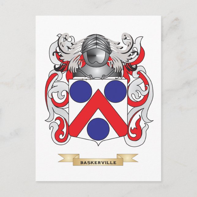 Postal Escudo de armas de Baskerville (escudo familiar) (Anverso)