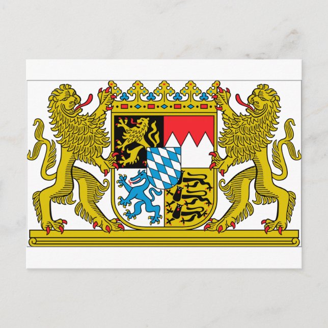 Postal Escudo de armas de Baviera (Alemania) (Anverso)