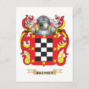 Postal Escudo de armas de Bazinet (escudo familiar)