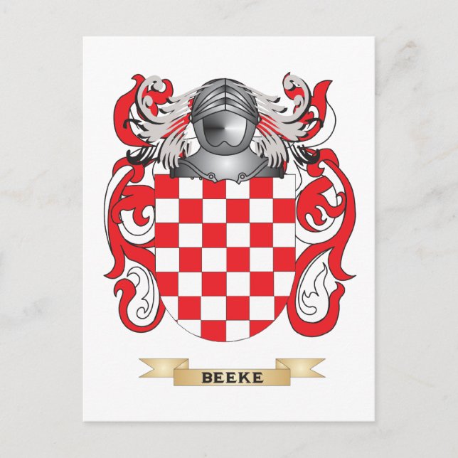 Postal Escudo de armas de Beeke (reposo familiar) (Anverso)
