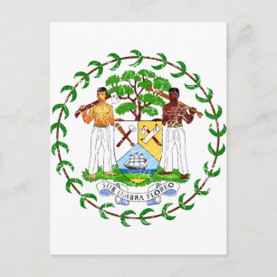 Postal Escudo De Armas De Belice