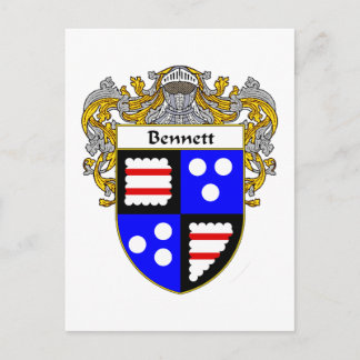 Postal Escudo de armas de Bennett (Mantled)