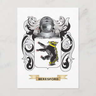 Postal Escudo de armas de Beresford (escudo familiar)