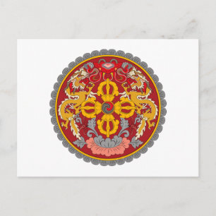 Postal Escudo de armas de Bhután