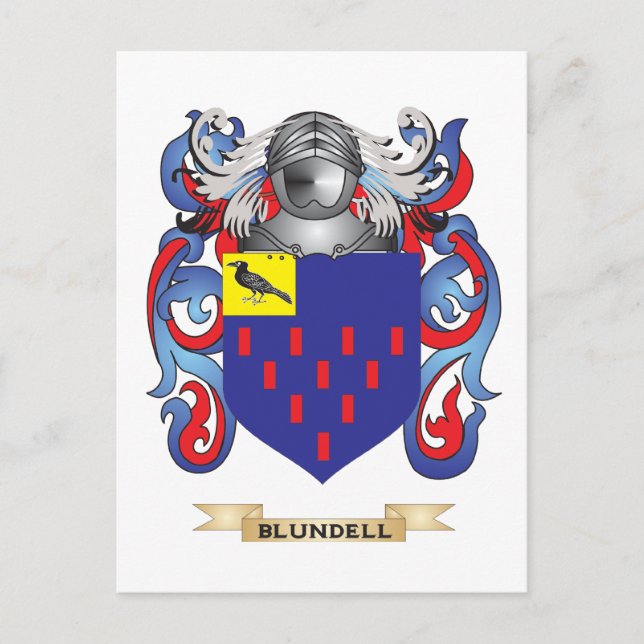 Postal Escudo de armas de Blundell (escudo familiar) (Anverso)