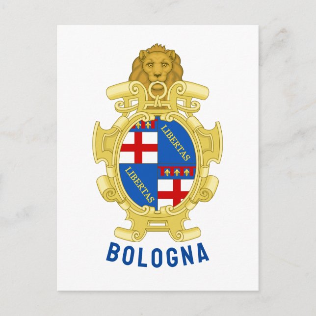 Postal Escudo de armas de Bolonia - Italia (Anverso)