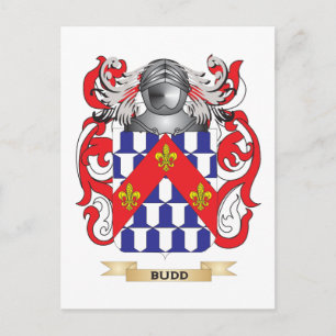 Postal Escudo de armas de Budd (escudo familiar)