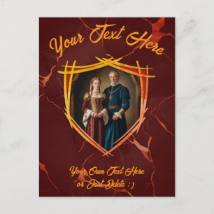 Postal Escudo de Armas de Caballero Regalo Medieval Antig