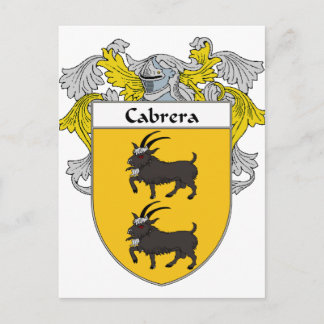 Postal Escudo de armas de Cabrera/escudo familiar (Mantle