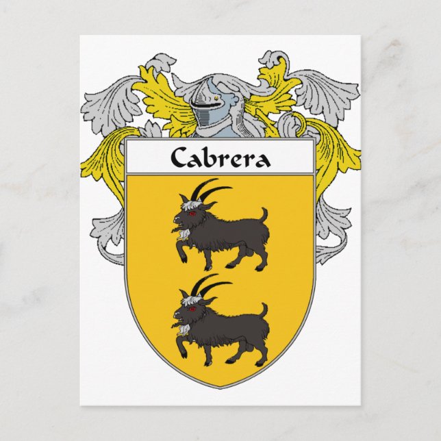 Postal Escudo de armas de Cabrera/escudo familiar (Mantle (Anverso)