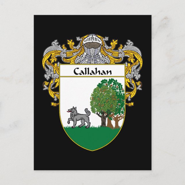 Postal Escudo de armas de Callahan (Mantled) (Anverso)