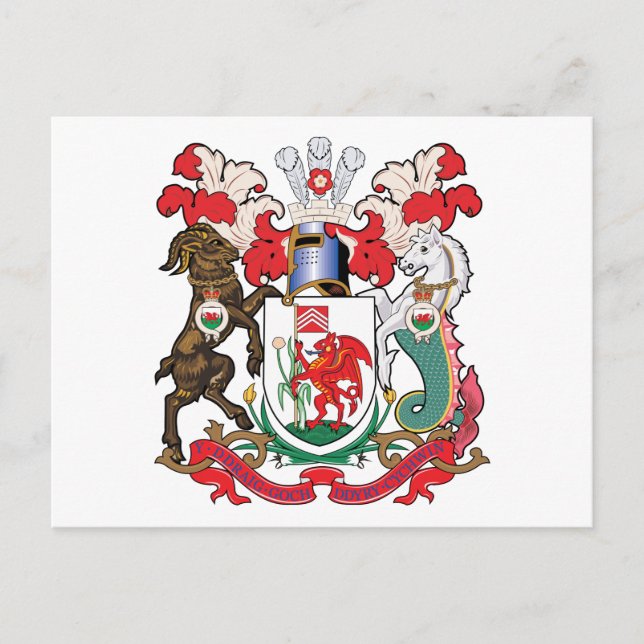 Postal Escudo de armas de Cardiff (Anverso)