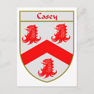 Postal Escudo de armas de Casey/escudo familiar