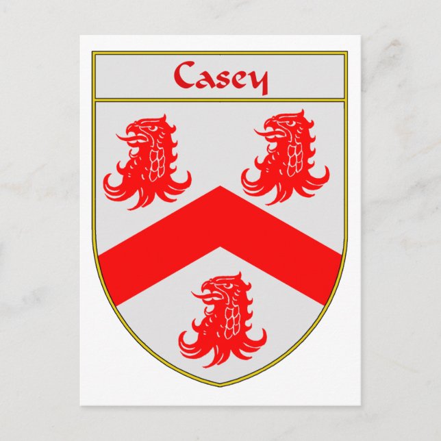 Postal Escudo de armas de Casey/escudo familiar (Anverso)