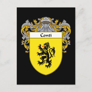 Postal Escudo de armas de Conti (Mantled)