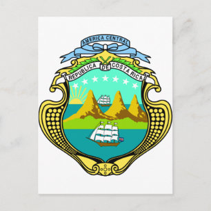 Postal Escudo De Armas De Costa Rica
