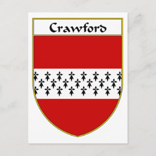 Postal Escudo de armas de Crawford/escudo familiar