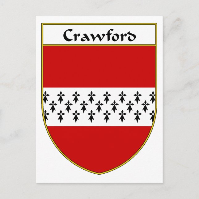 Postal Escudo de armas de Crawford/escudo familiar (Anverso)