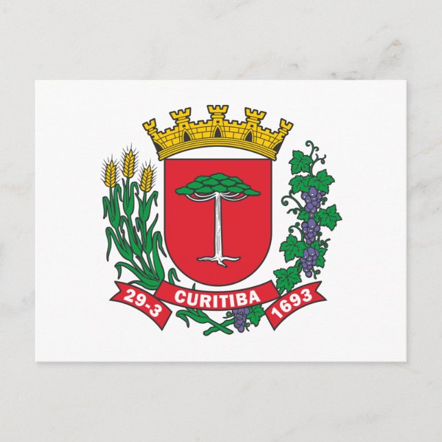 Postal Escudo de armas de Curitiba (Brasil) (Anverso)