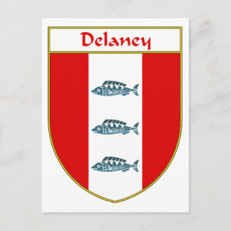 Postal Escudo de armas de Delaney/escudo familiar