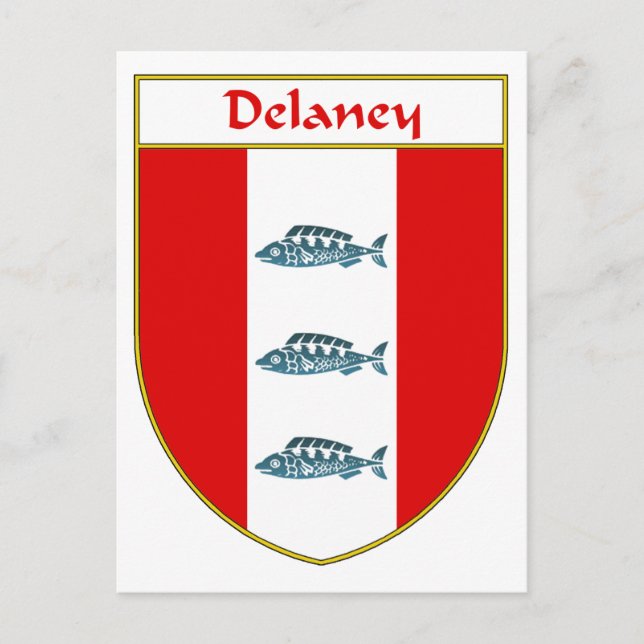 Postal Escudo de armas de Delaney/escudo familiar (Anverso)